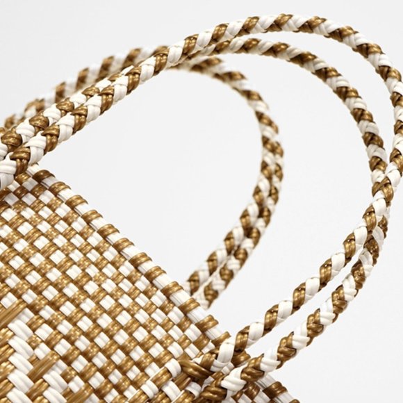 Mercado Bag Multi Diamond Gold x White Medium - Picture 3 of 5